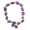 John Bead Amethyst Natural Purple Stone Bracelet with Circle Charm